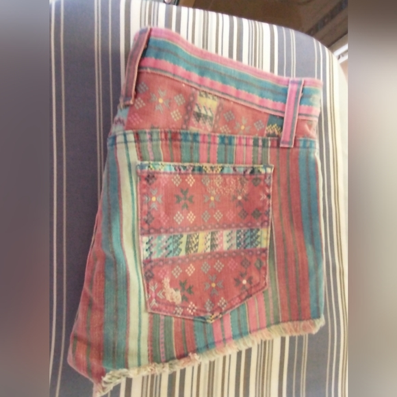 Sz 24/0 CURRENT ELLIOTT Gypsy Stripe Boyfriend Shorts - Picture 13 of 16